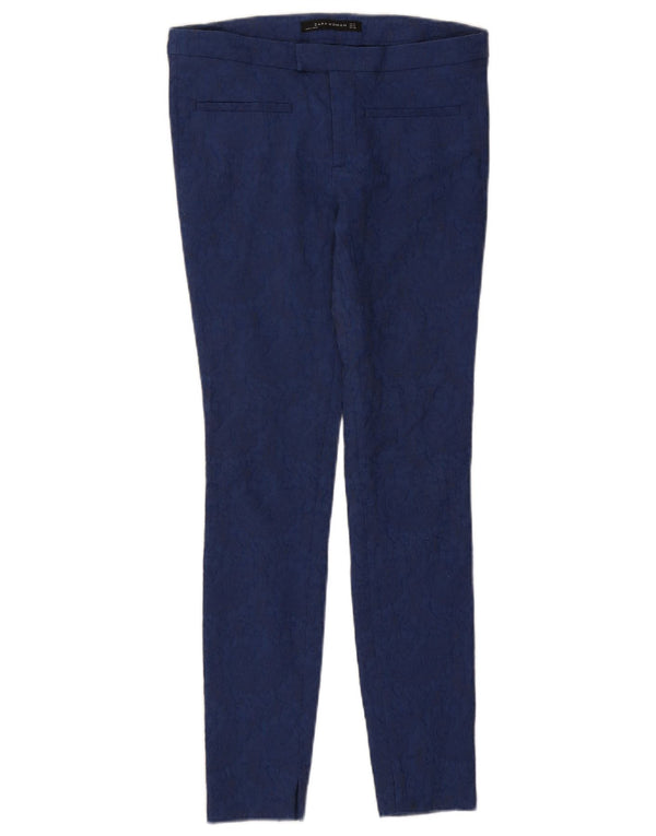 Pantaloni skinny casual pentru femei Zara Mici L26 L28 Albastru Paisley