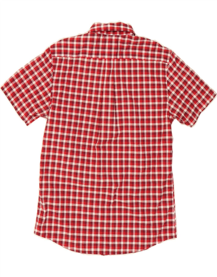 DOCKERS Mens Short Sleeve Shirt Medium Red Check Cotton Vintage Dockers and Second-Hand Dockers from Messina Hembry 
