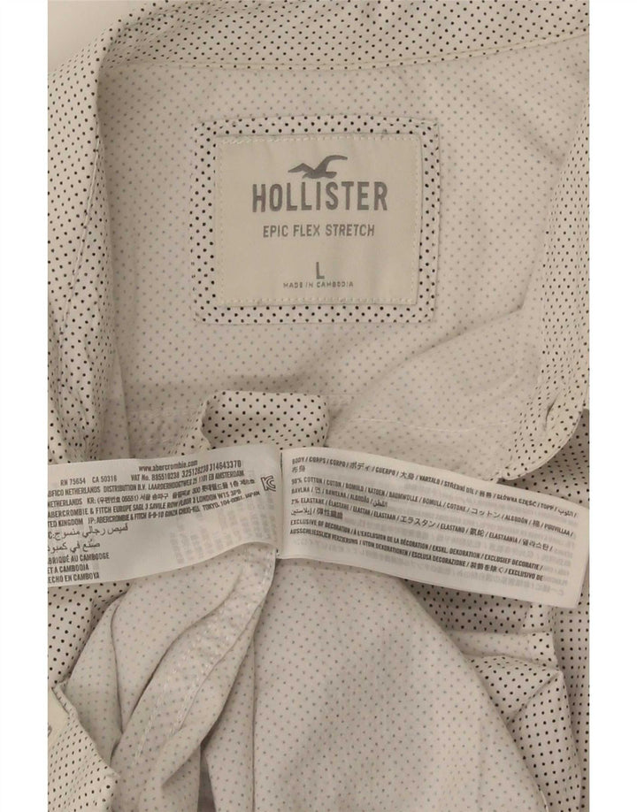 Cămașă Hollister pentru bărbați, mare, bumbac cu pete albe
