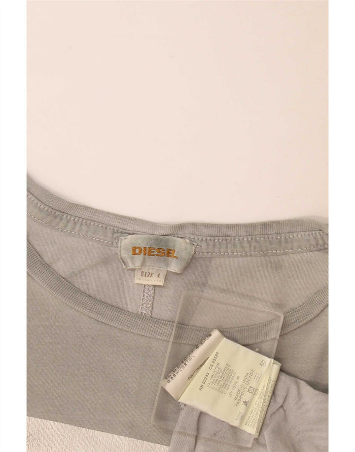 Tricou grafic pentru bărbați Diesel Top mare din bumbac gri