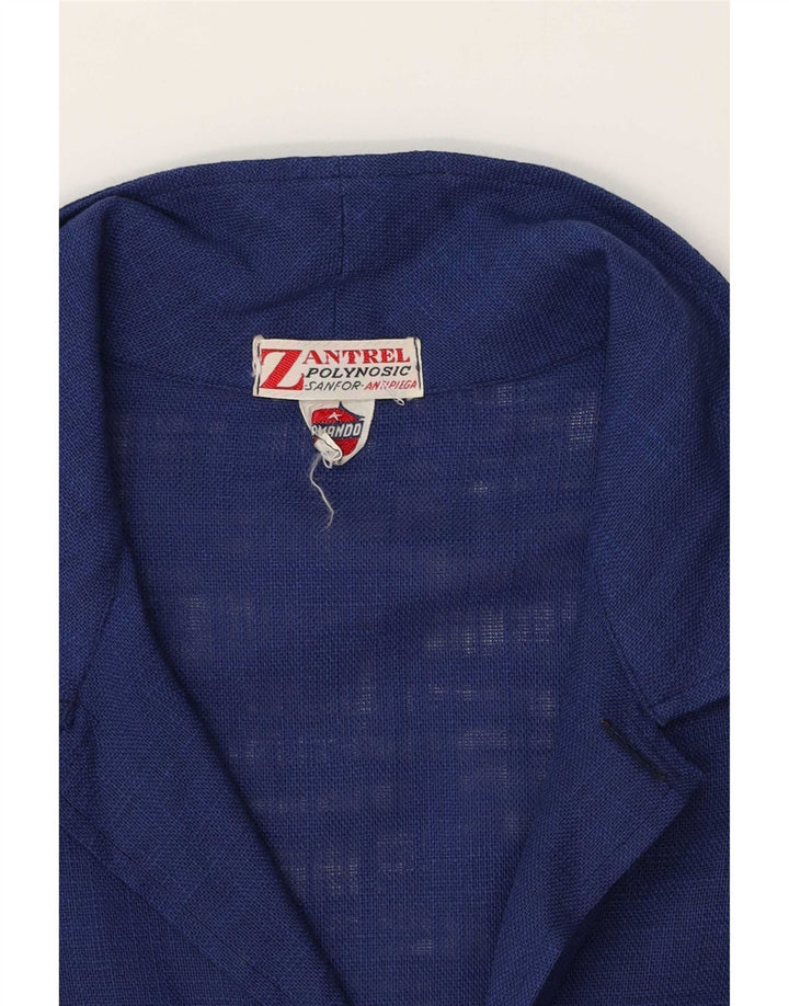 Bluză cămașă vintage pentru femei UK 16 Large Blue