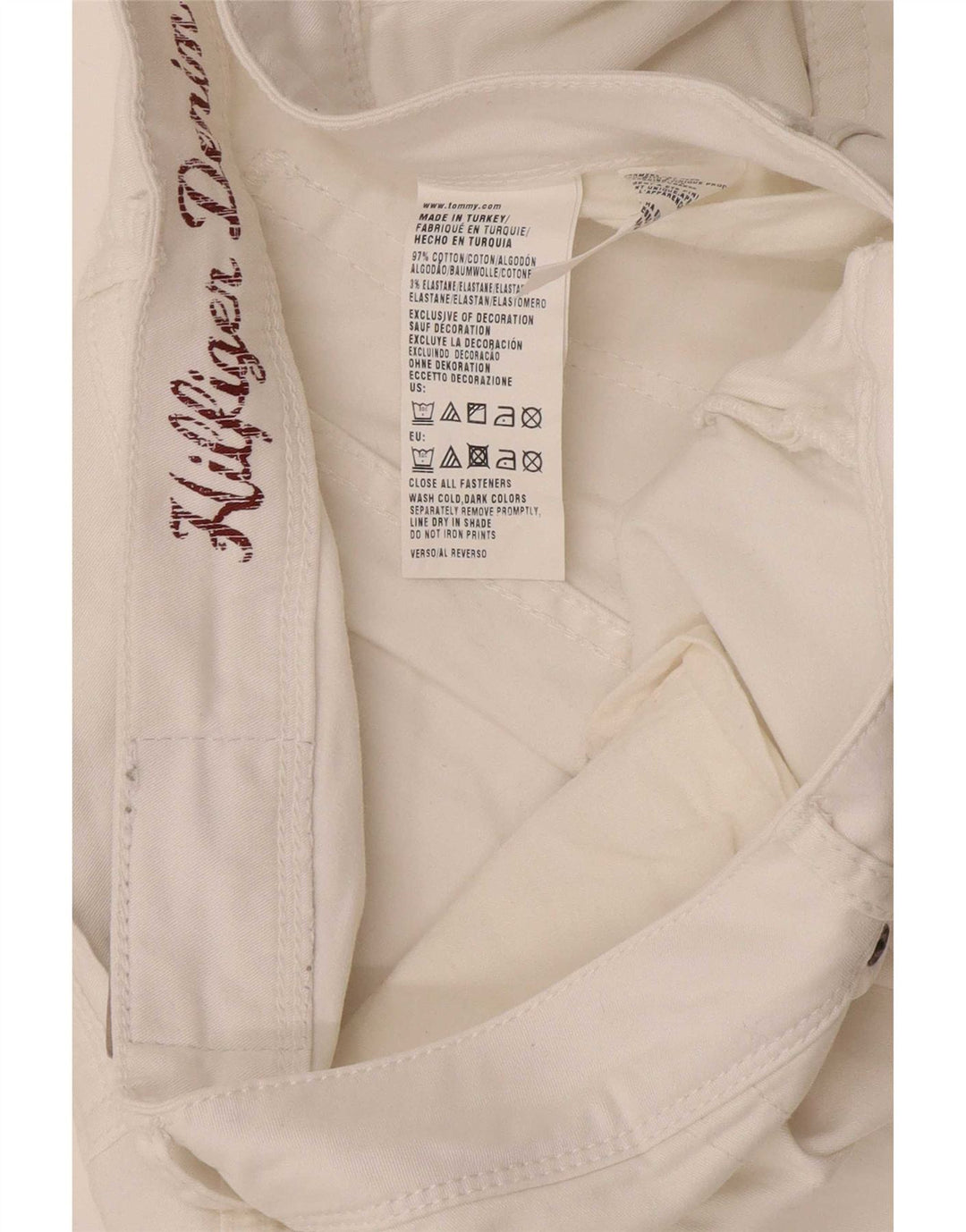 Blugi slim pentru bărbați Tommy Hilfiger W34 L34 bumbac alb