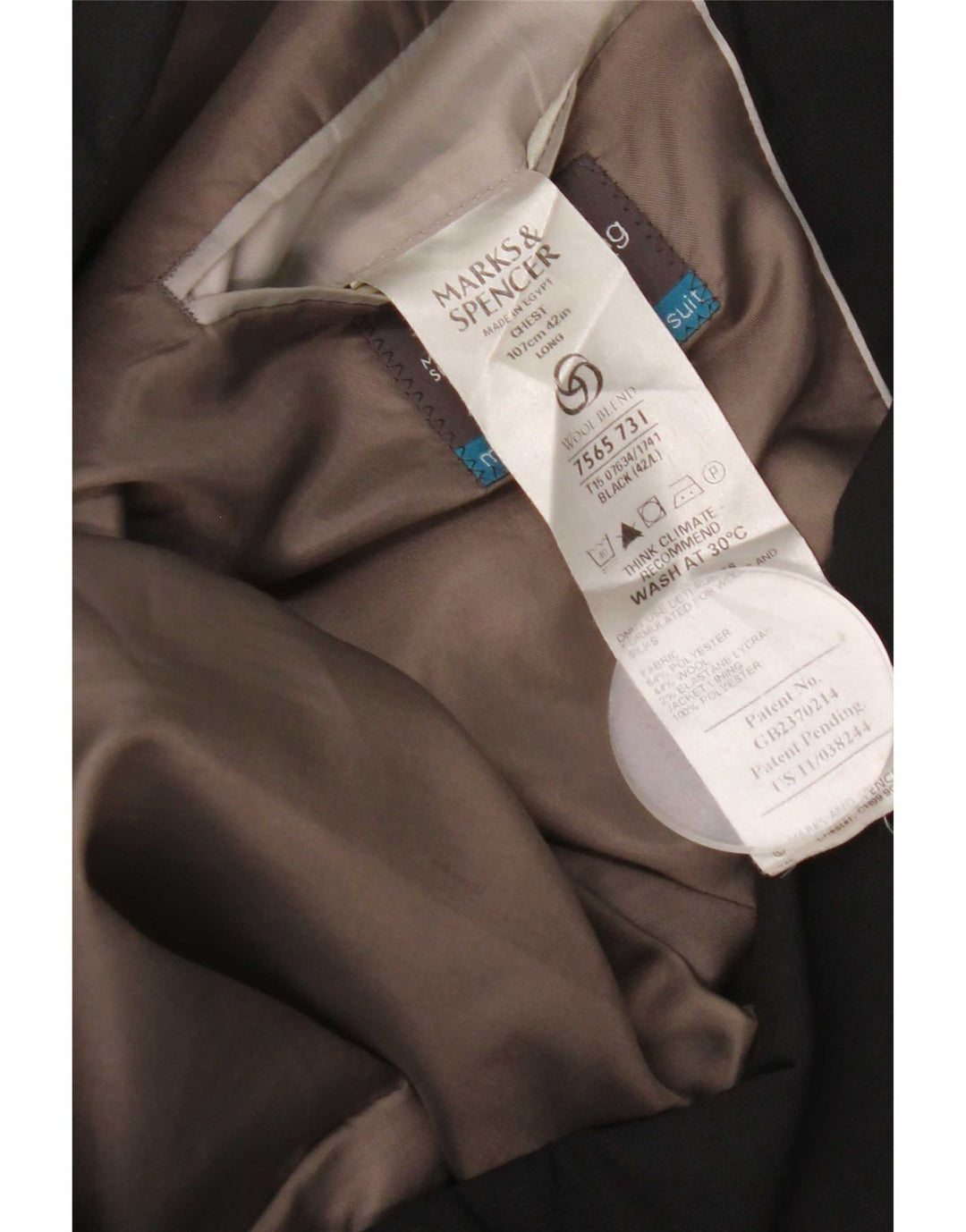 Jachetă pentru bărbați Marks & Spencer, cu 3 nasturi, UK 42 Poliester negru mare