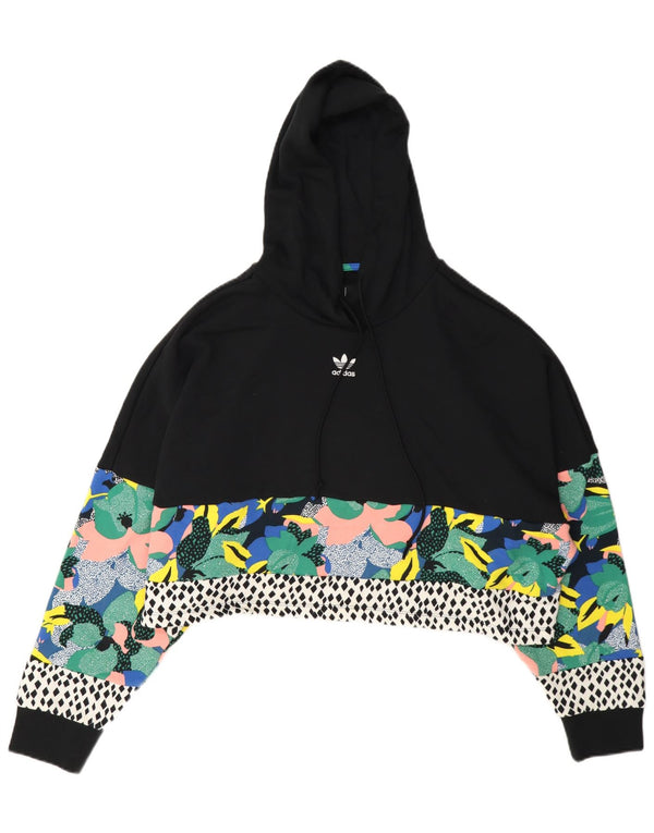Jumper Adidas Her Graphic Oversized Hoodie pentru femei UK 14 Medium Black Floral