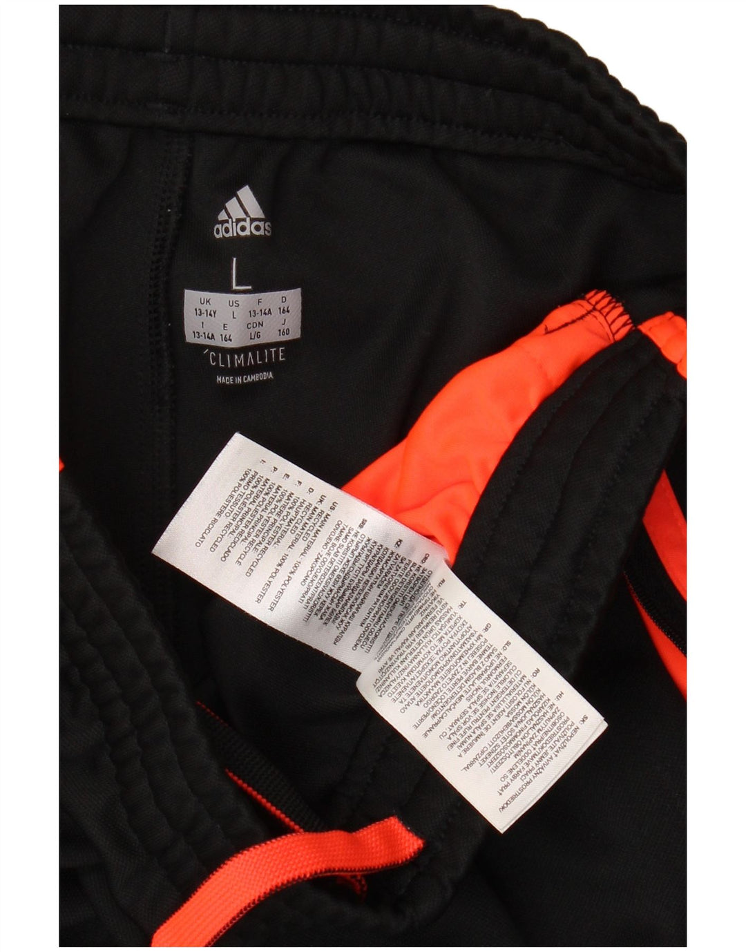 Pantaloni de trening ADIDAS Climalite pentru baieti 13-14 ani poliester negru mare