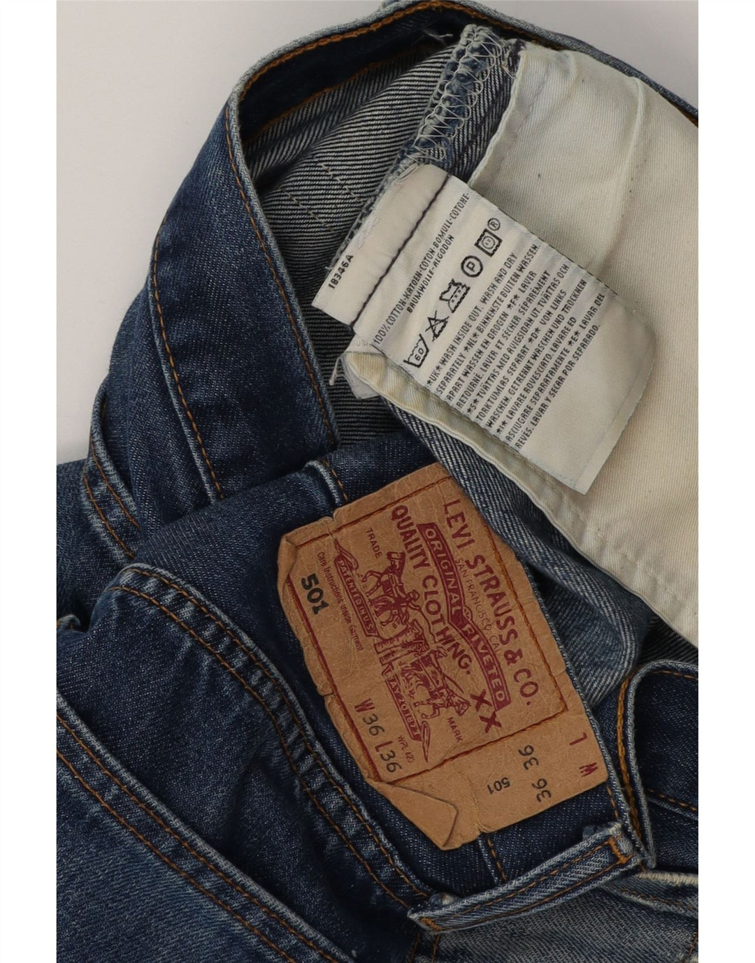 Pantaloni scurți din blugi 501 Distressed LEVI'S W36 XL Bumbac albastru