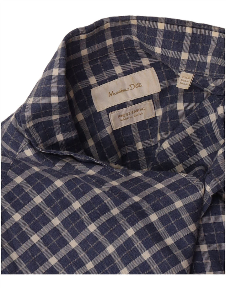 Cămașă de flanel pentru bărbați Massimo Dutti, caroserie medie bleumarin