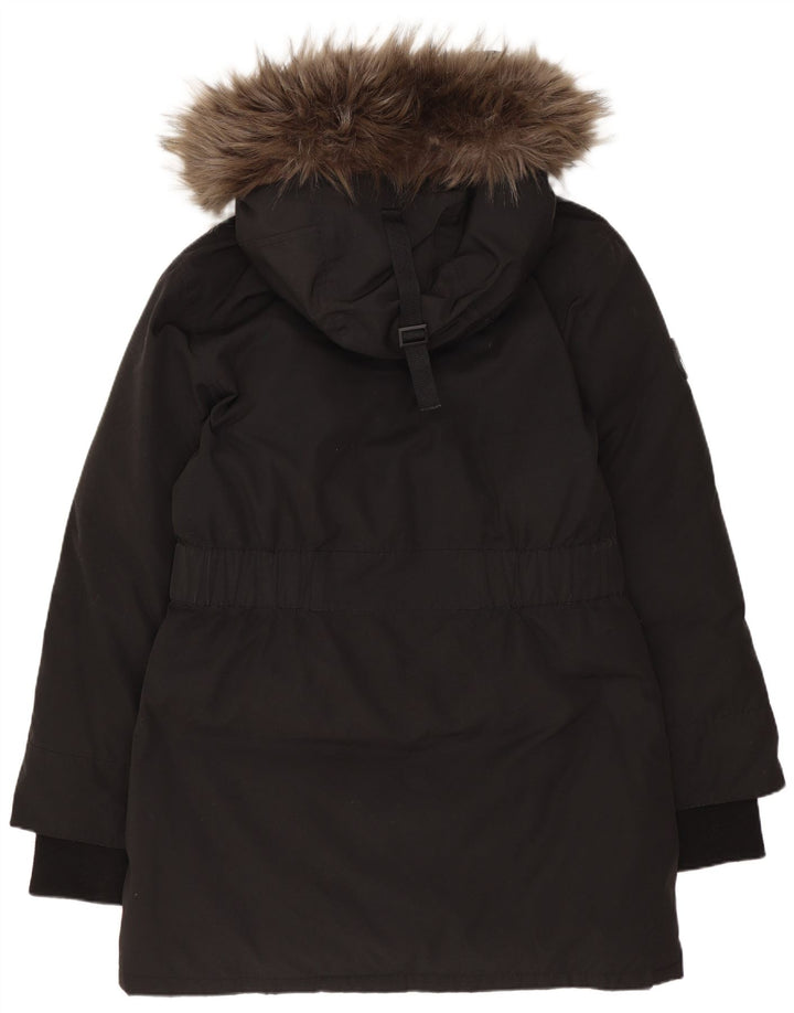 Palton căptușit supradimensionat pentru femei Superdry UK 10 Poliester negru mic