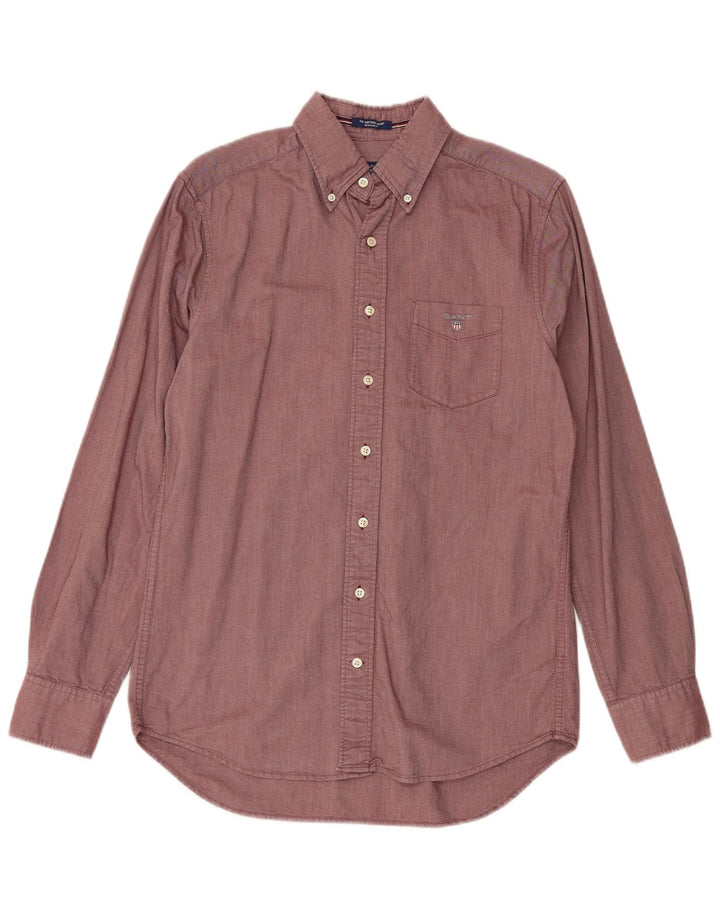 GANT Mens Regular Fit Shirt Size 37/38 Small Burgundy Cotton