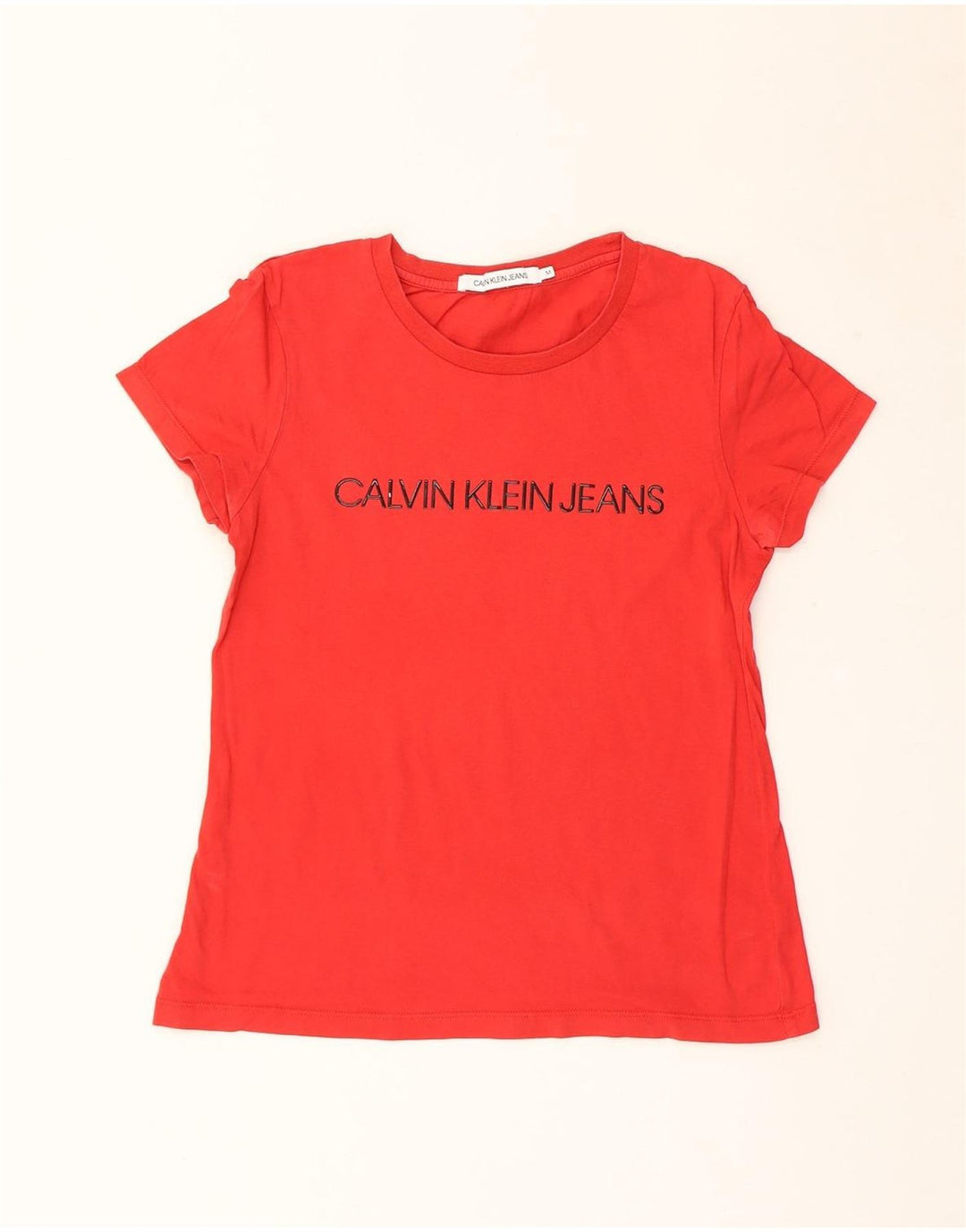 Tricou grafic pentru femei Calvin Klein Jeans Top UK 12 Medium Red