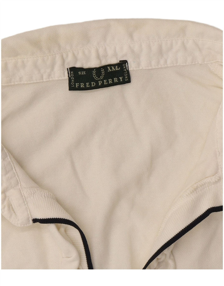 Fred Perry Tricou polo pentru femei cu volane în față UK 20 2XL Alb