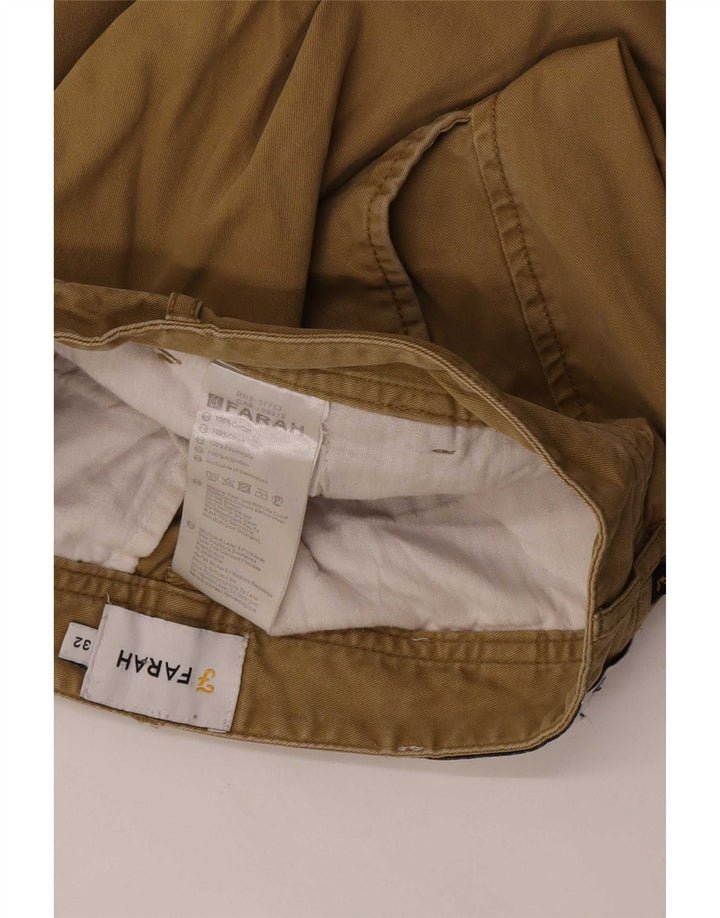 Pantaloni scurți chino Farah pentru bărbați, mediu W32, bumbac kaki