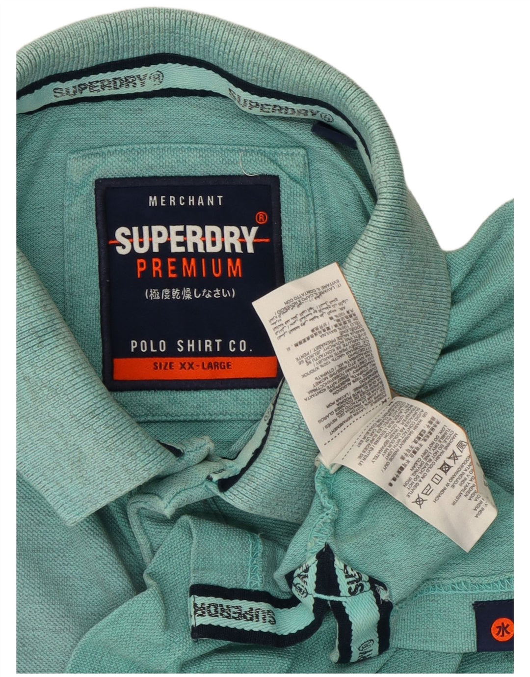 Tricou polo pentru bărbați Superdry 2XL din bumbac turcoaz