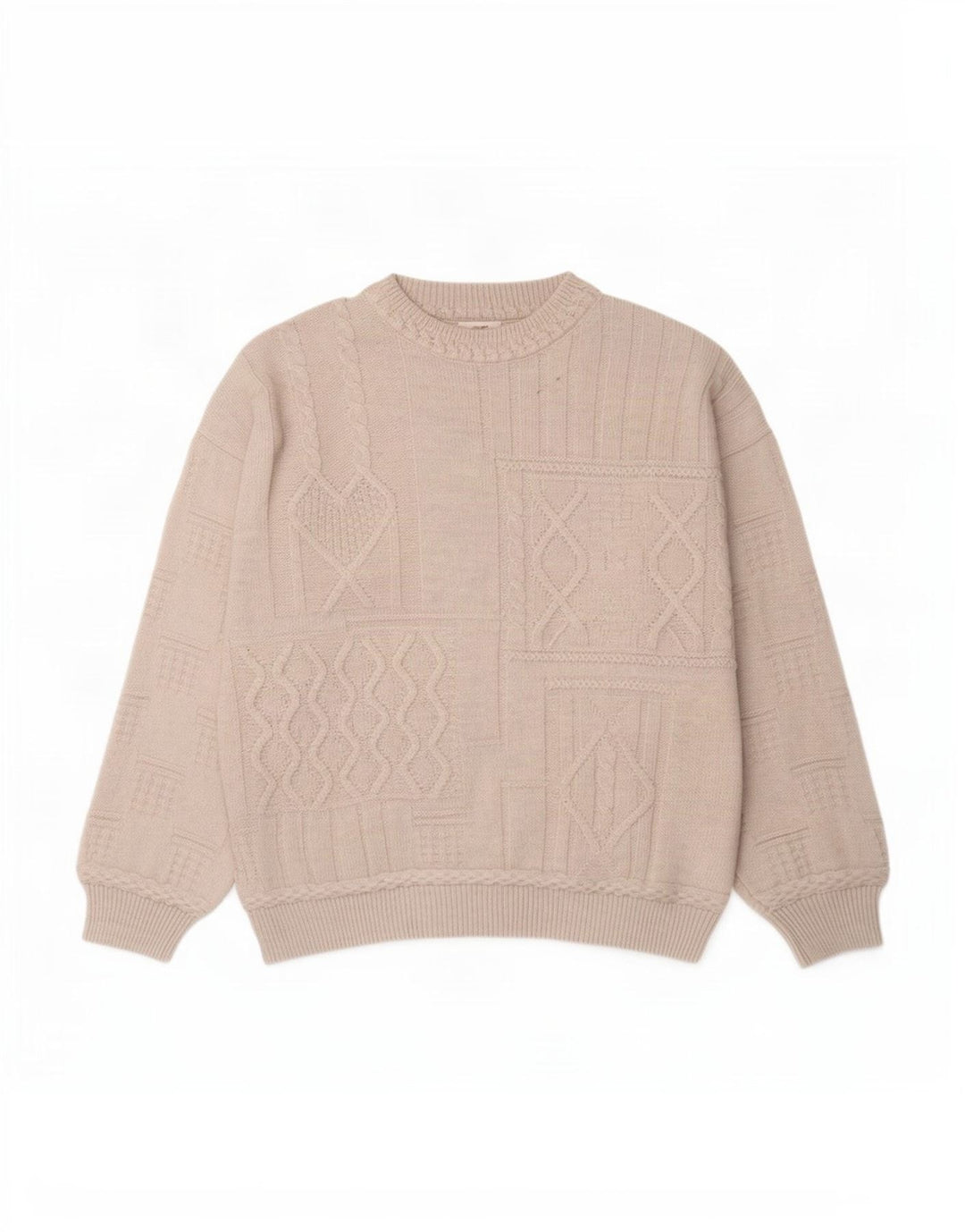 Pulover Paco Calvari pentru bărbați cu gât roșu IT 50/52 Medium Alb Geometric