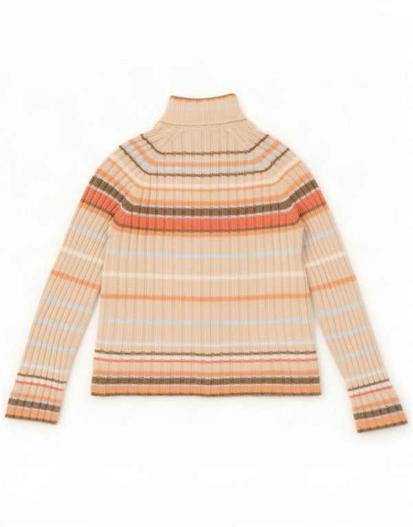 Marks & Spencer Pulover Cardigan cu fermoar complet pentru femei UK 14 Medium Beige Striped
