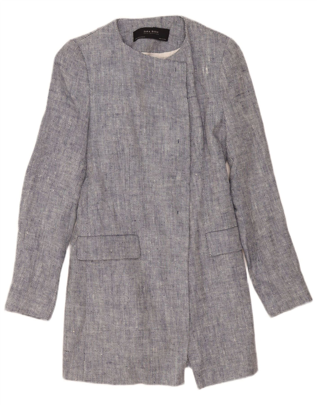 Jachetă Blazer deschisă pentru femei Zara UK 12, in albastru mediu