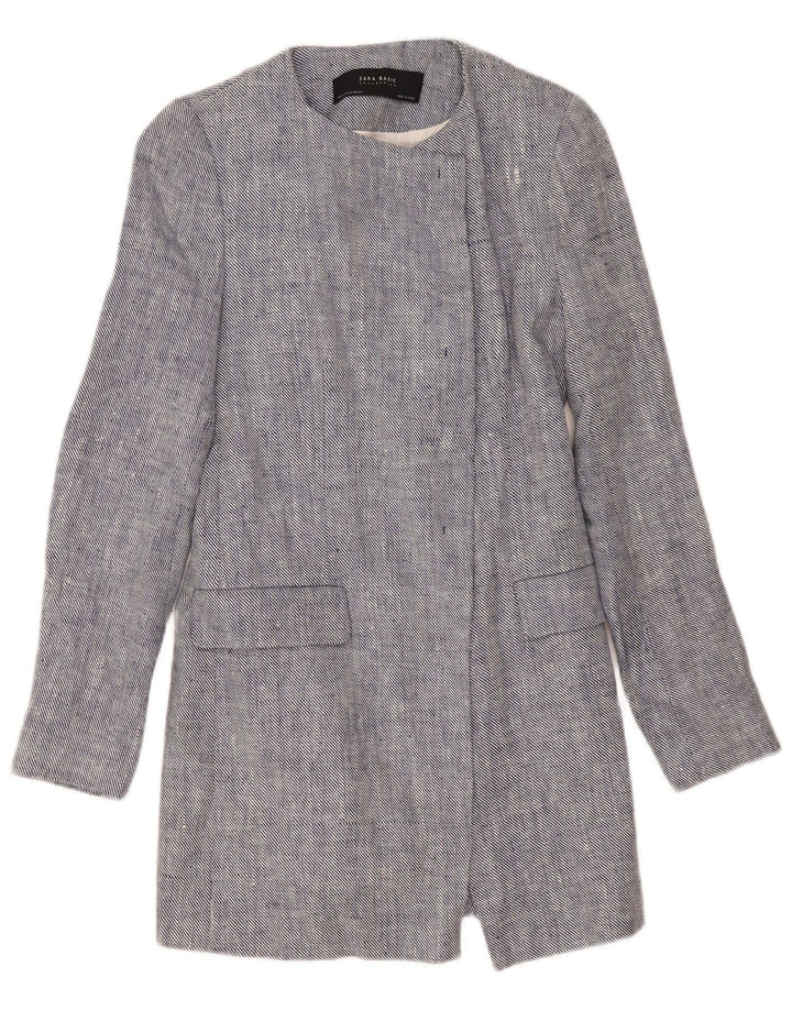 Jachetă Blazer deschisă pentru femei Zara UK 12, in albastru mediu