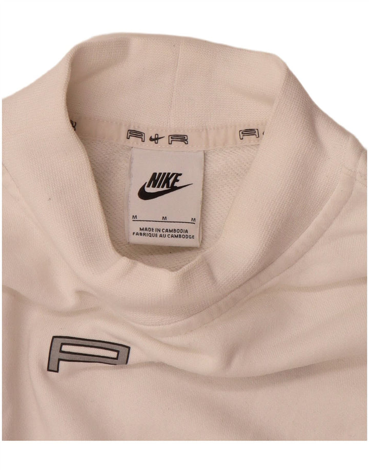 Pulover oversize Nike Crop pentru femei UK 14 Medium White Colorblock