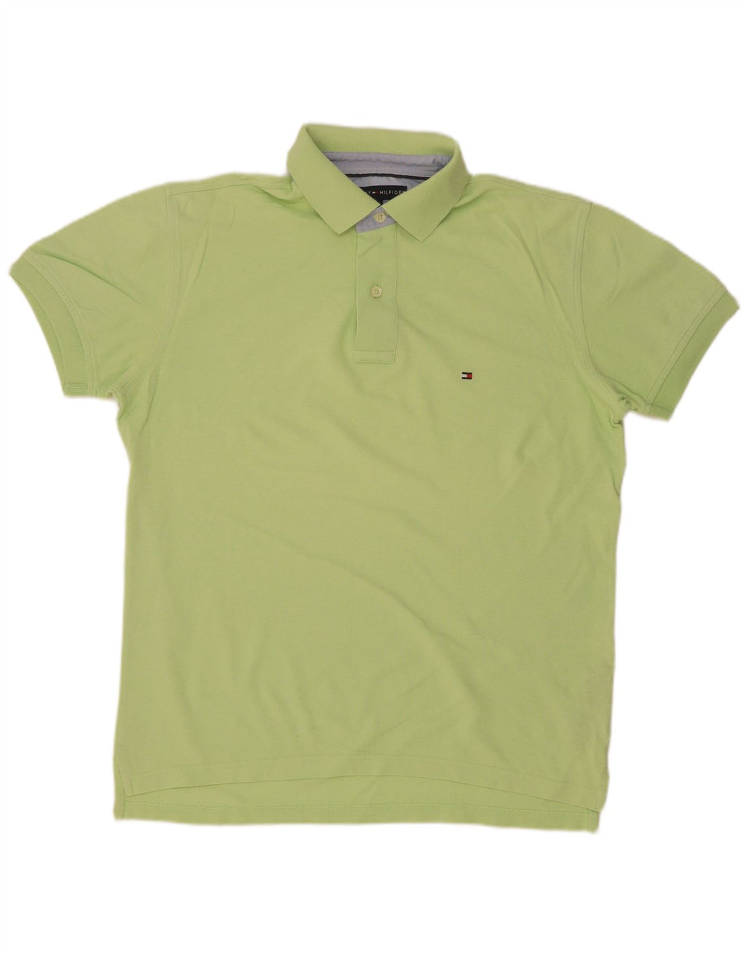 Tricou polo Tommy Hilfiger pentru bărbați, bumbac verde mediu