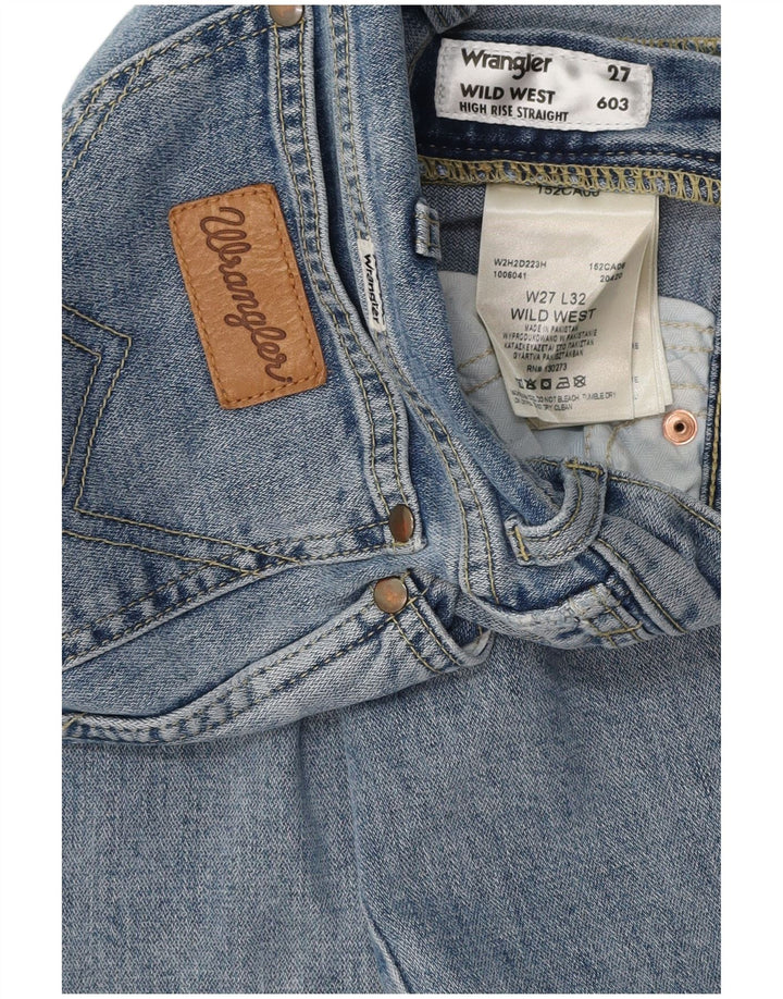 Blugi drepti WRANGLER pentru femei Wild West cu talie înaltă L27 L27 Bumbac albastru