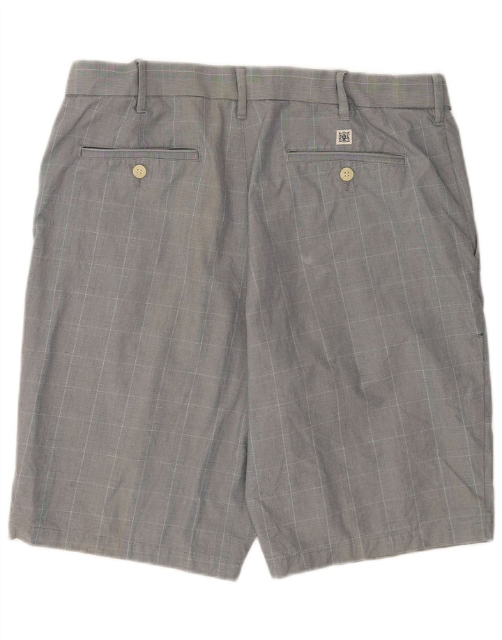 Pantaloni scurți chino pentru bărbați Marks & Spencer W36, bumbac cu carouri, gri mari