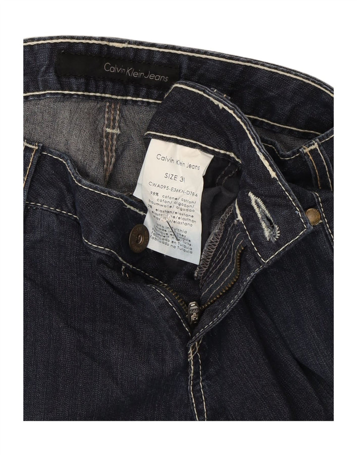 Pantaloni scurți de blugi Calvin Klein pentru femei W31, bumbac bleumarin mediu