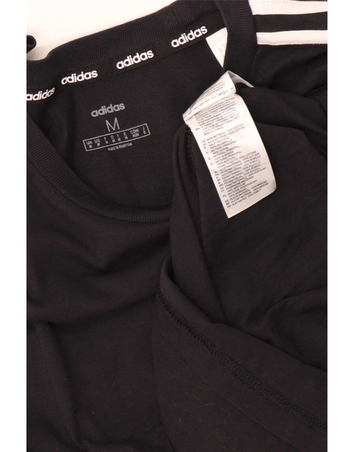 Top pentru bărbați Adidas cu mânecă lungă, mediu negru, bumbac