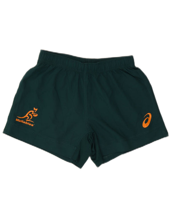 Pantaloni scurți sport Asics Wallabies Graphic pentru femei UK 12 Poliester verde mediu