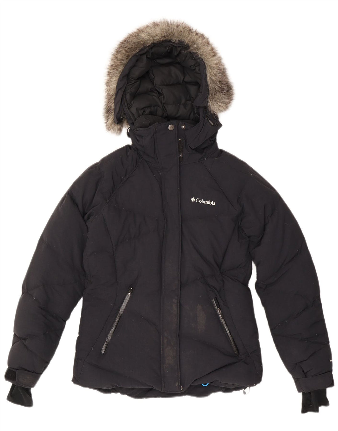 Jachetă căptușită cu glugă Omni-Heat COLUMBIA pentru femei UK 10, nailon, albastru marin mic