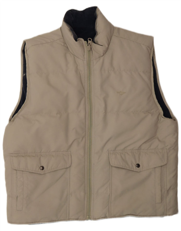 Gilet căptușit reversibil pentru bărbați Dockers UK 44 2XL poliester bej