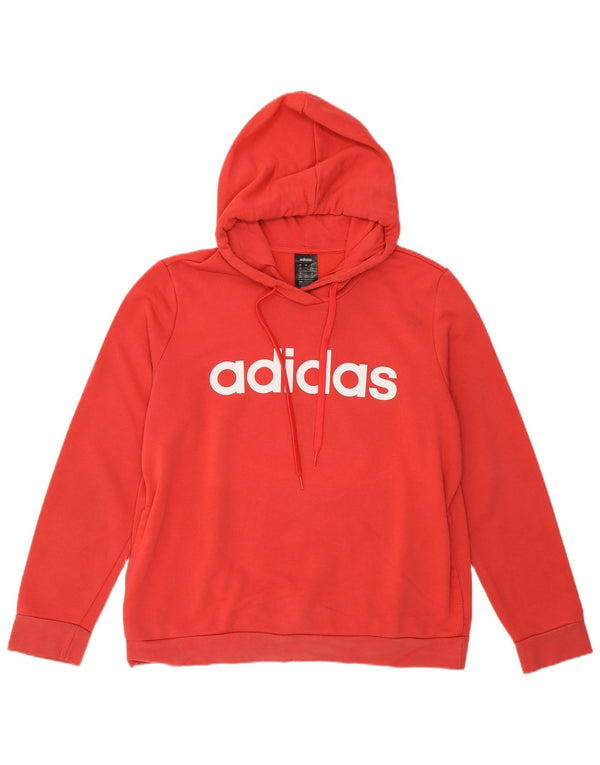 Pulover cu glugă cu grafic Adidas pentru femei UK 20/22 XL bumbac roșu