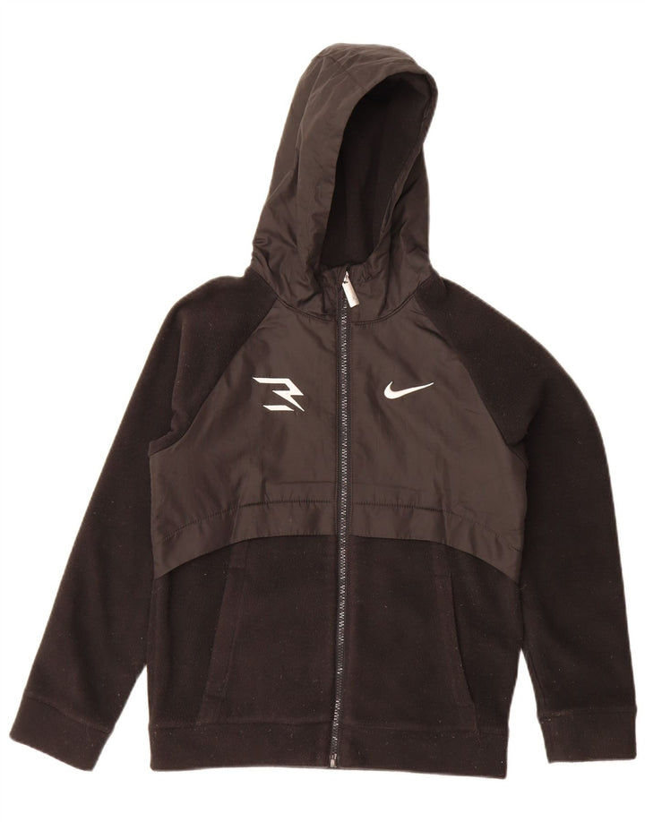 Jachetă fleece cu glugă Nike pentru băieți 10-11 ani Poliester negru mediu