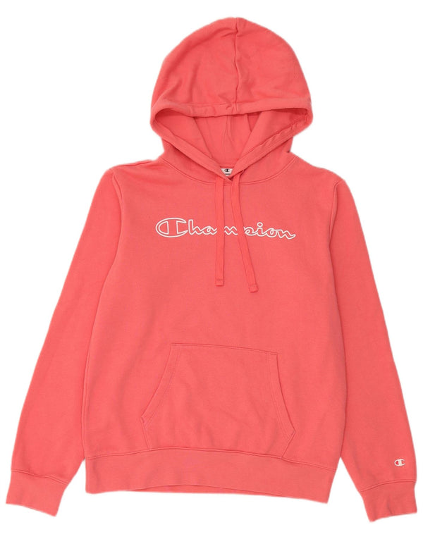 Pulover cu capota cu grafic pentru femei Champion UK 14 Roz mediu