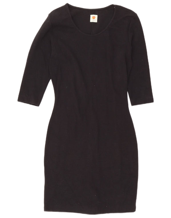 Rochie teacă Benetton pentru femei cu mâneci 3/4 UK 14, bumbac mediu albastru bleumarin