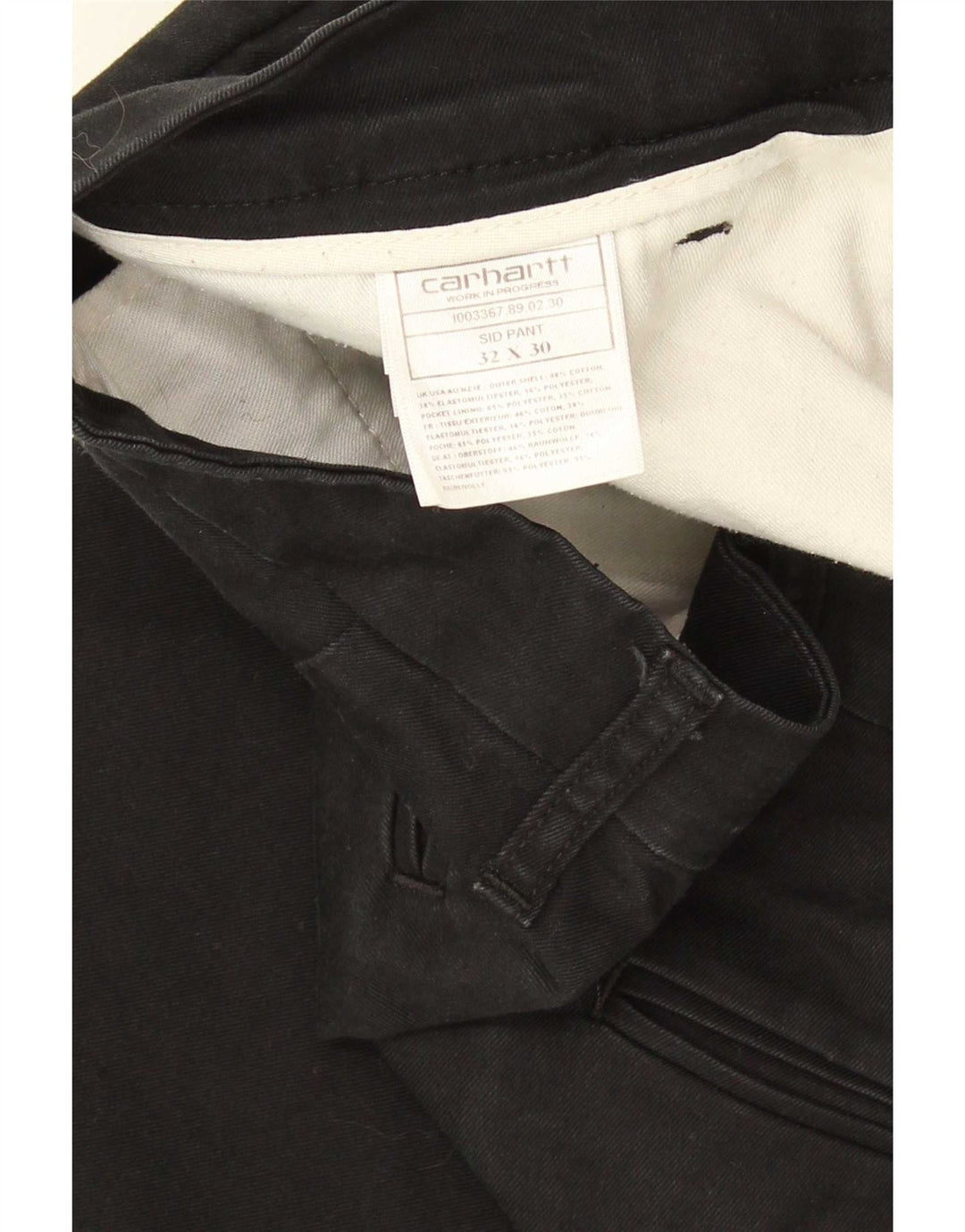Pantaloni Carhartt Sid Straight Chino pentru bărbați W32 L30, bumbac negru