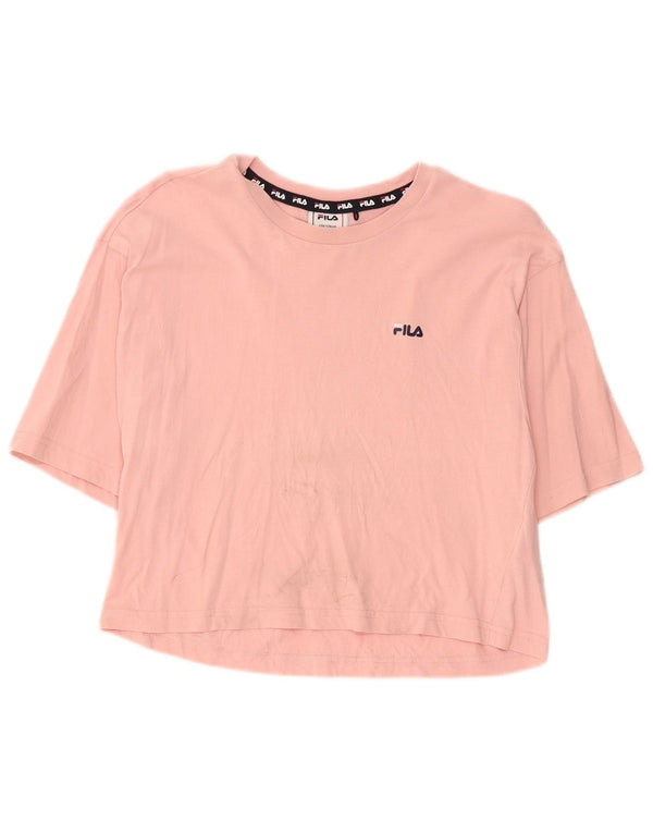 Tricou Crop Fete Fila Top 15-16 Ani Roz Bumbac