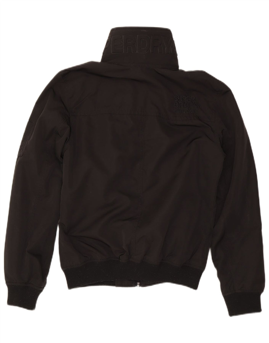 Jachetă Bomber grafică pentru bărbați Superdry UK 38 Poliester mediu negru