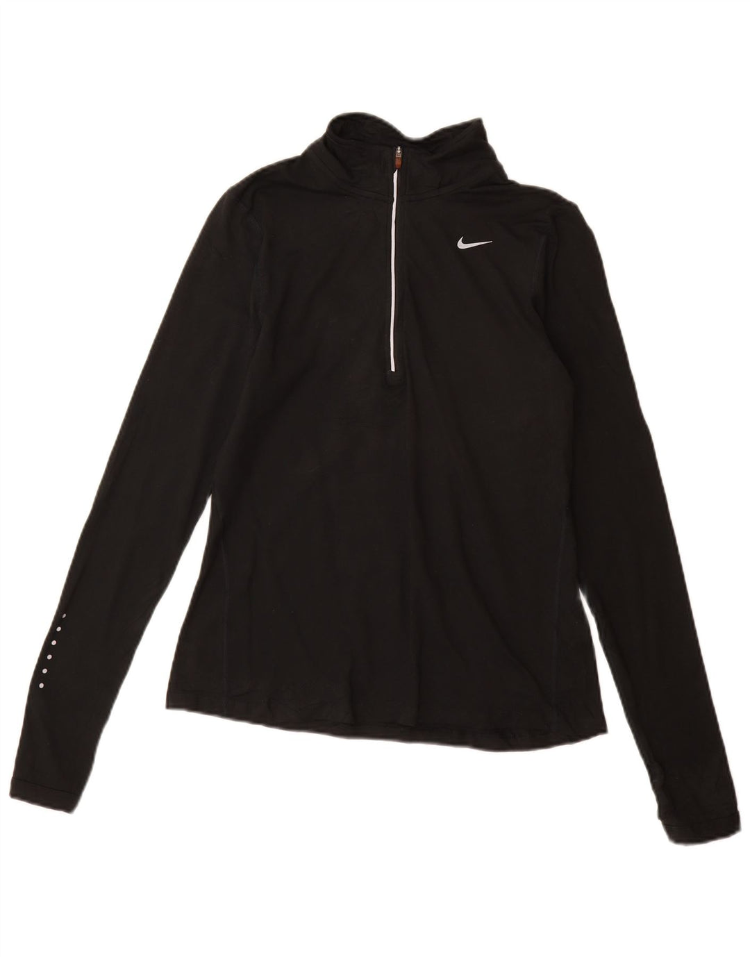 Top de trening Nike Dri Fit Zip Neck Pullover pentru femei UK 10 Small Black