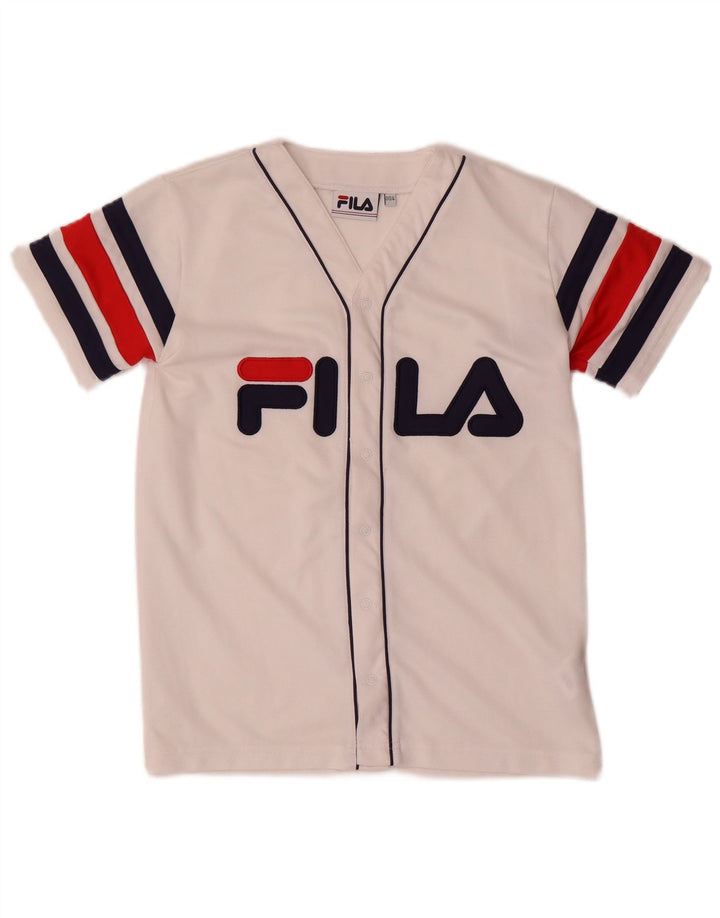 Top din jerseu grafic pentru bărbați Fila 2XS, alb, poliester color bloc