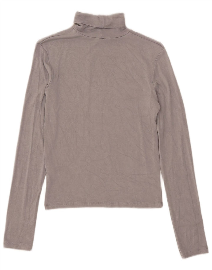 Crop Top pentru femei Zara cu mânecă lungă UK 12 Medium Gri Viscose