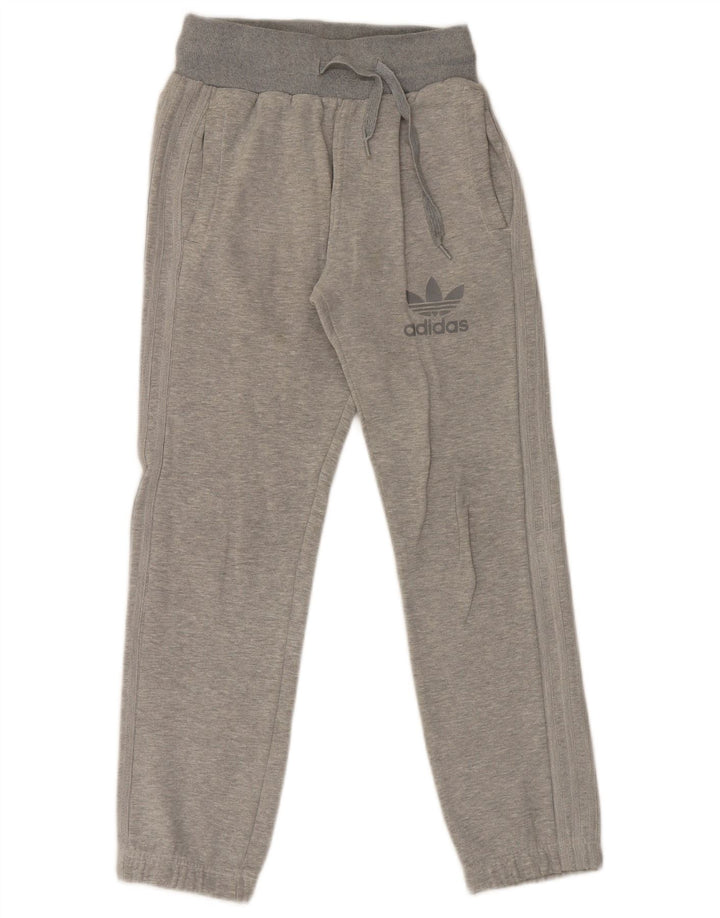 Pantaloni de trening pentru bărbați Adidas Pantaloni de jogging, gri mediu, bumbac color bloc