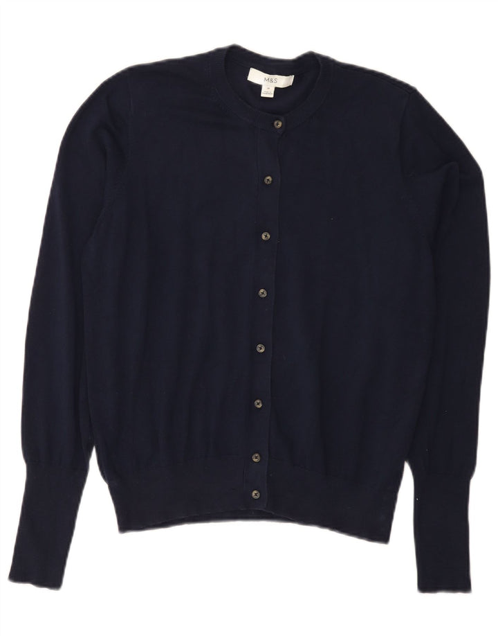 Pulover cardigan pentru femei Marks & Spencer UK 14 Medium Bluemarin Blue Viscose