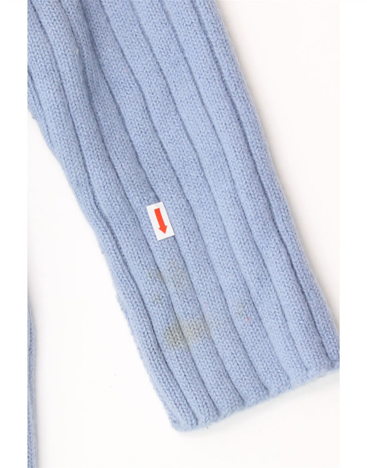 JIGSAW Pulover cu gât rulat pentru femei UK 14 Lână albastră medie