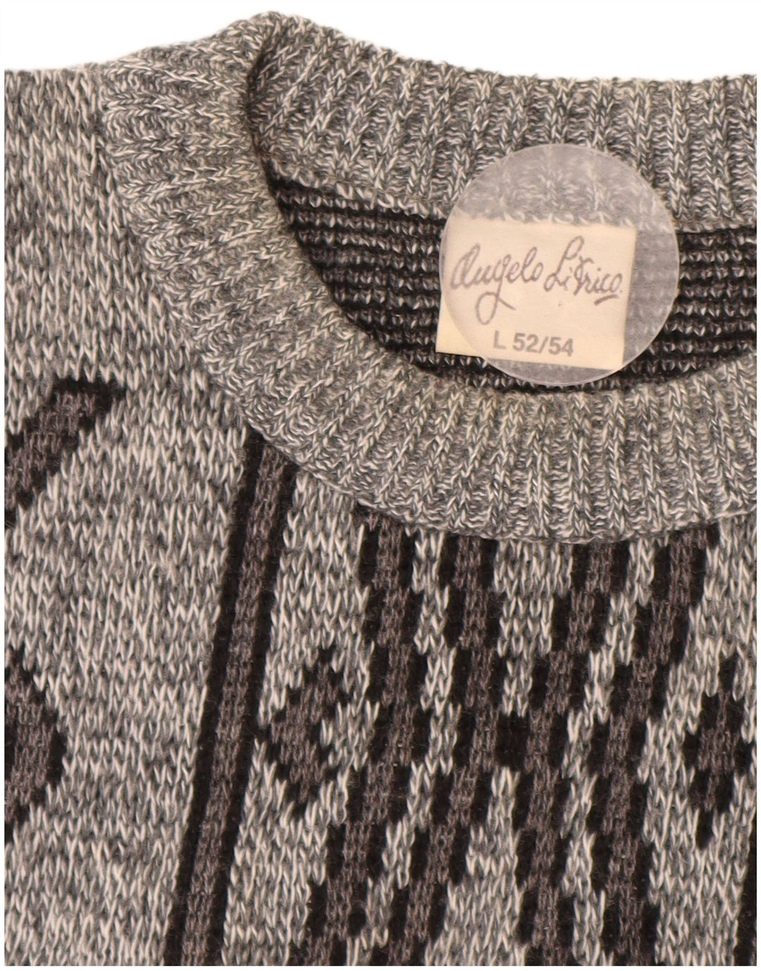 ANGELO LITRICO Pulover pentru bărbați cu gât roșu IT 52/54 Mare Gri Geometric