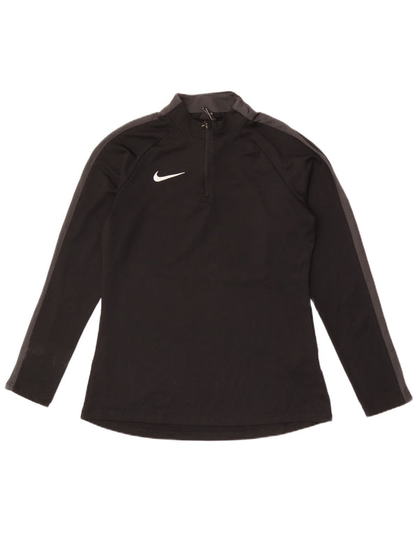 Top de trening Nike Dri Fit Pullover pentru femei UK 10 Small Black Colorblock