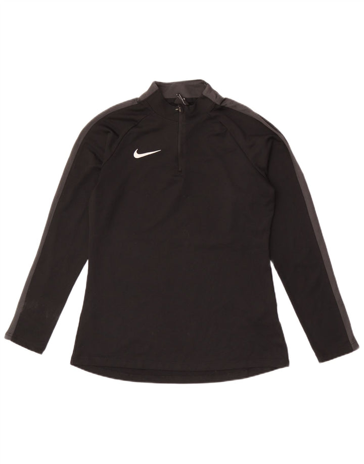 Top de trening Nike Dri Fit Pullover pentru femei UK 10 Small Black Colorblock