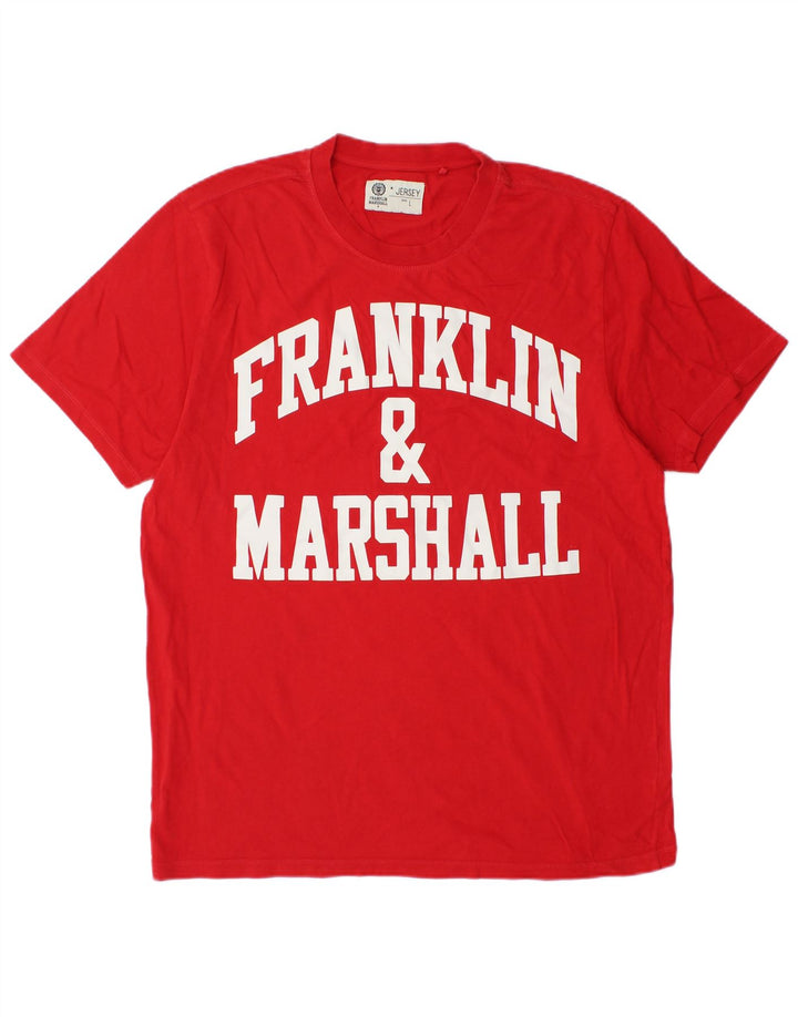 Tricou grafic pentru bărbați Franklin & Marshall Top mare bumbac roșu