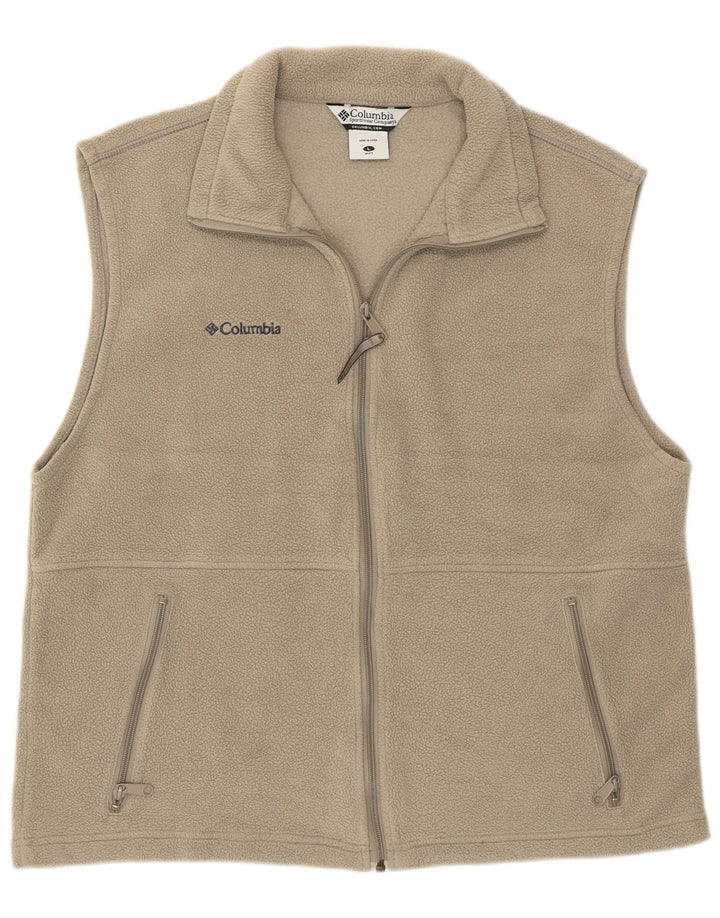 Columbia pentru bărbați fleece gilet UK 40 mare, bej, poliester