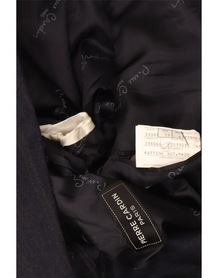 Jachetă blazer pentru bărbați Pierre Cardin cu 2 nasturi IT 58 4XL bleumarin cu dungi