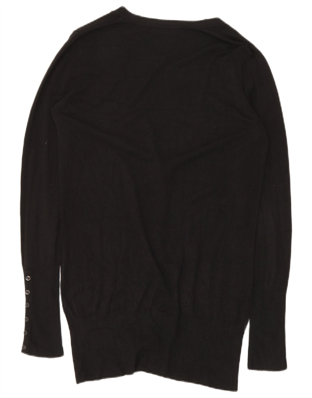 Pulover cardigan cu paragate ZARA UK 14 Medium Black Rayon